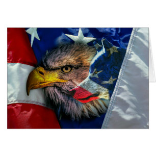 Bandera Patriótica Americana Bald Eagle Wolf