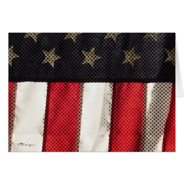 Bandera Patriótica Americana Foto Arte Rojo Azul B (Anverso (Horizontal))