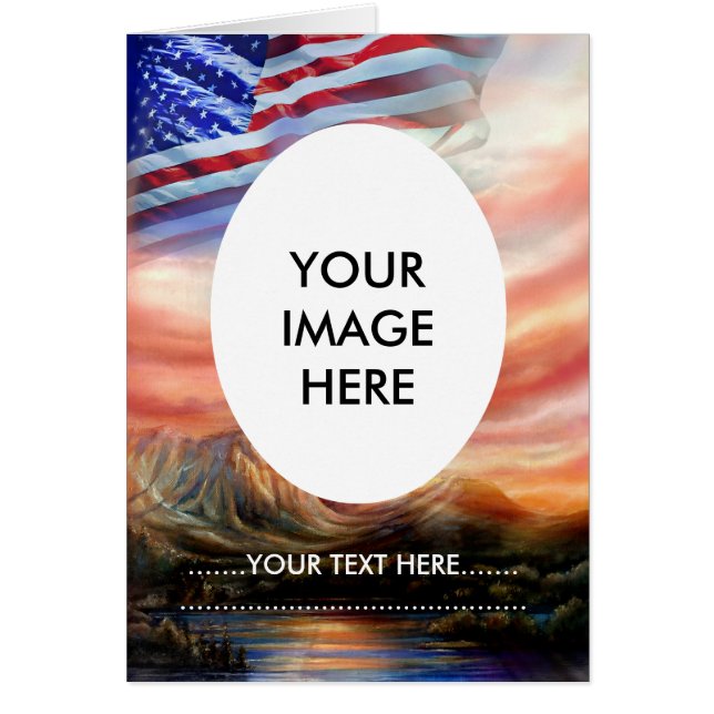 Bandera Patriótica Americana ondeando alto (Frente)