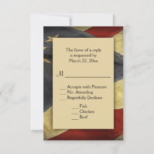 Bandera Patriótica Americana RSVP con opciones de 