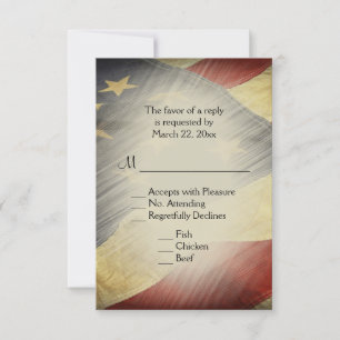 Bandera Patriótica Americana RSVP con opciones de