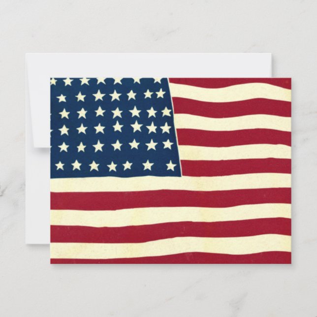 Bandera Patriótica Americana Vintage, invitación a (Anverso)
