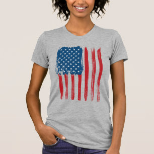 Bandera patriótica de camisetas de mujeres