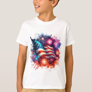 Bandera patriótica de camisetas para niños