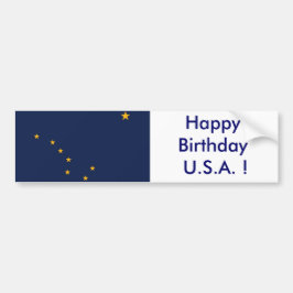 Bandera pegatina de Alaska, ¡Feliz cumpleaños EEUU
