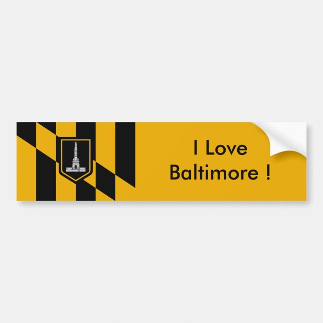 Bandera pegatina de Baltimore, Maryland, EE.UU. (Frente)