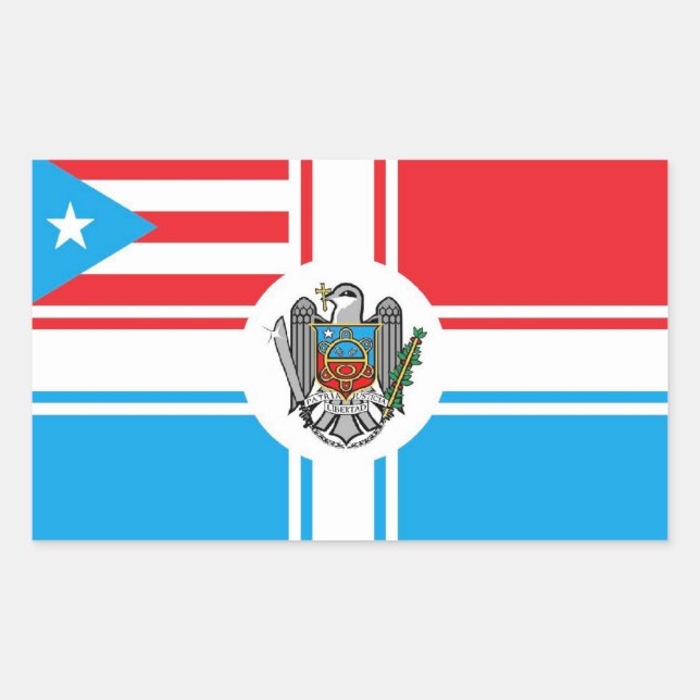 Bandera Pegatina de bandera de Puerto Rico (Anverso)