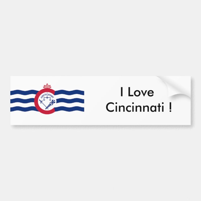 Bandera pegatina de Cincinnati, Estado de Ohio, Es (Frente)