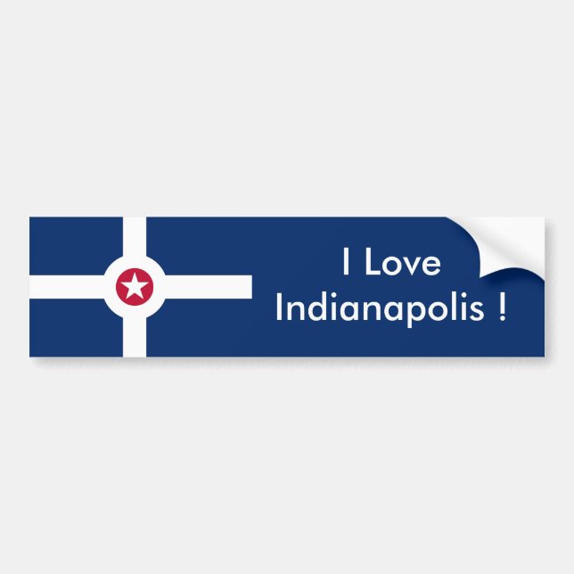 Bandera pegatina de la ciudad de Indianápolis, EE. (Frente)