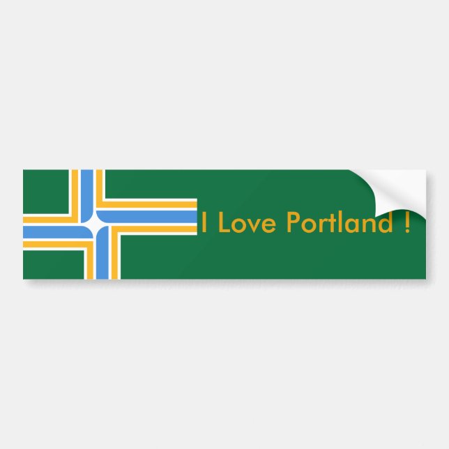 Bandera pegatina de Portland, Estado de Oregon, Es (Frente)