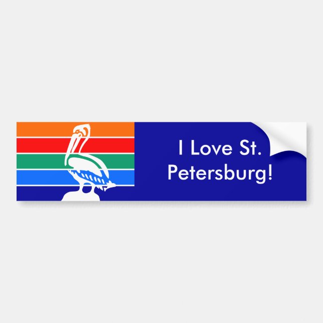 Bandera pegatina de San Petersburgo, Florida (Frente)