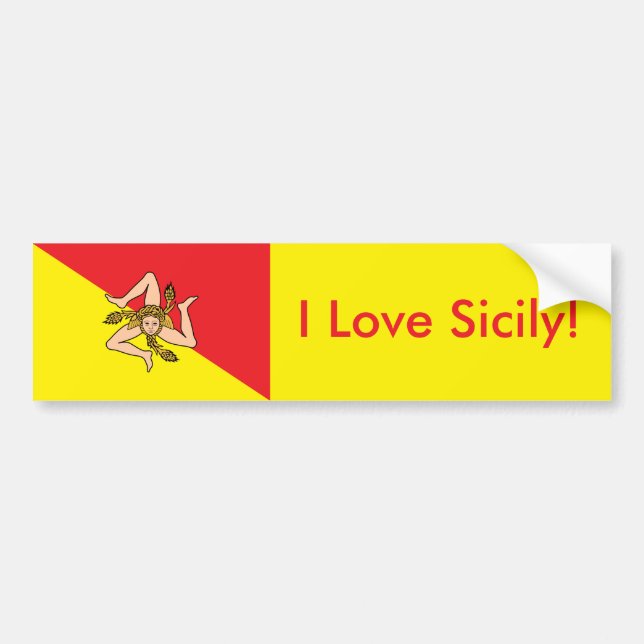 Bandera pegatina de Sicilia (Frente)