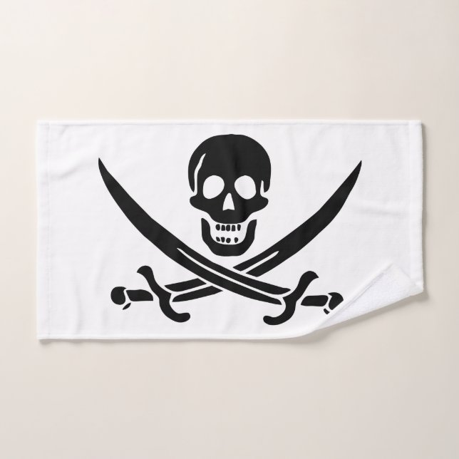 Bandera Pirata Calavera Espadas Cruzadas (Toalla de mano)