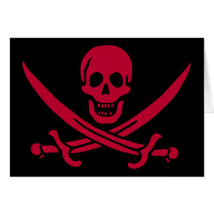 Bandera pirata de Calico Jack Cráneo y espadas esc
