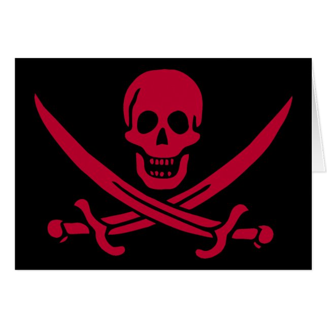 Bandera pirata de Crimson Skull & Swords Jack en C (Anverso (Horizontal))