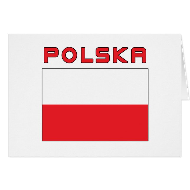 Bandera polaca con polska (Anverso (Horizontal))