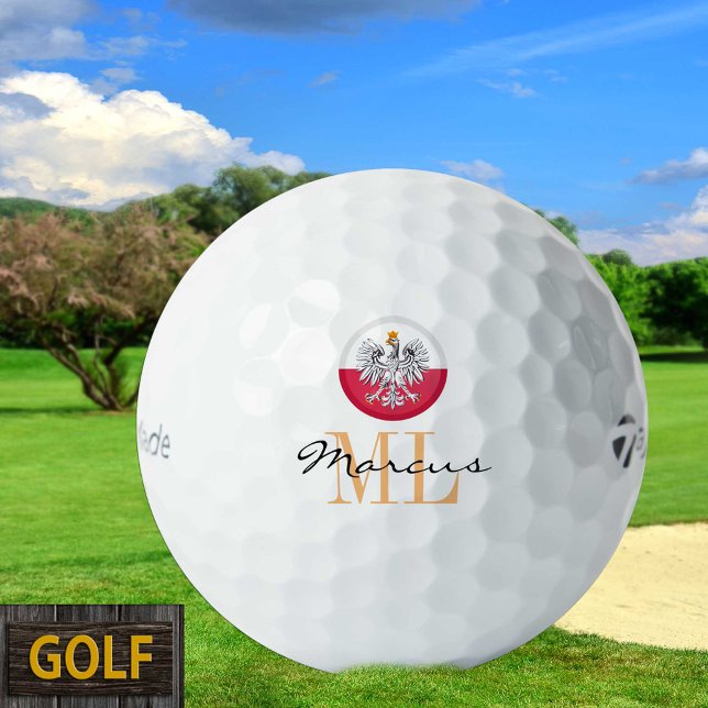 Bandera polaca monogramada y bolas de golf de Polo (Subido por el creador)