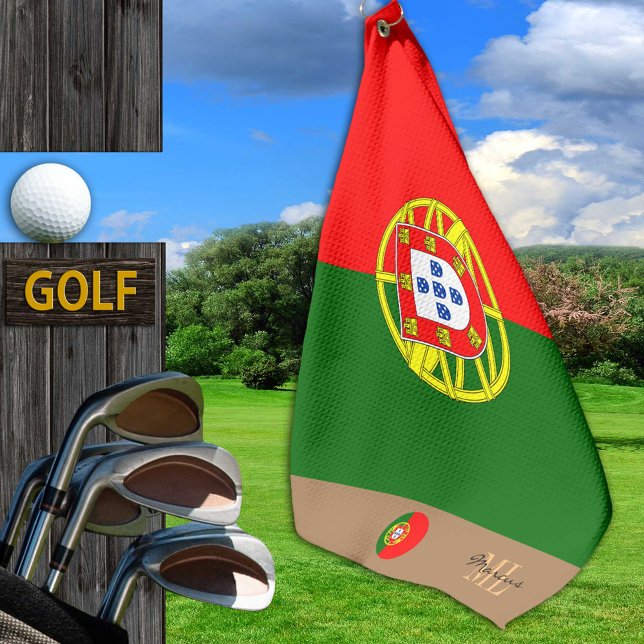 Bandera portuguesa y toalla de golf monogramada en (Subido por el creador)
