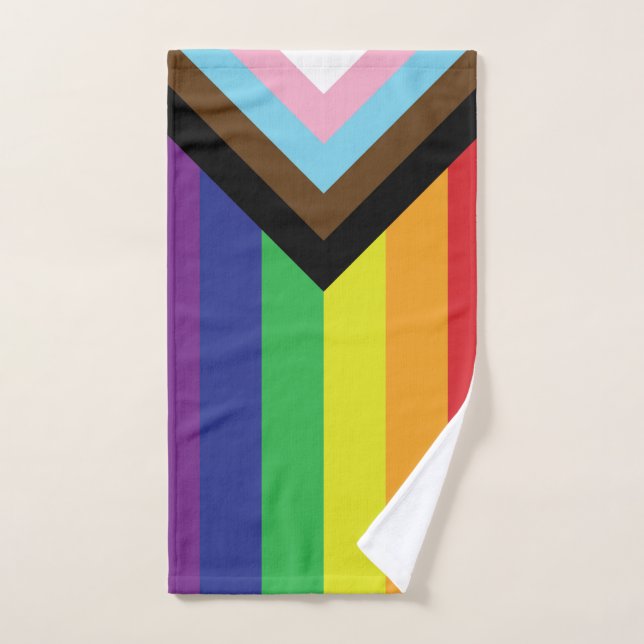 Bandera progresista LGBTQIA (Toalla de mano)