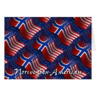 Bandera que agita Noruego-Americana