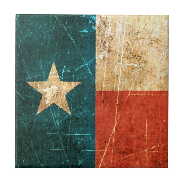 Bandera rascada y llevada de Tejas (Frente)