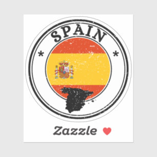 Bandera redonda de Pegatina de focas de España par