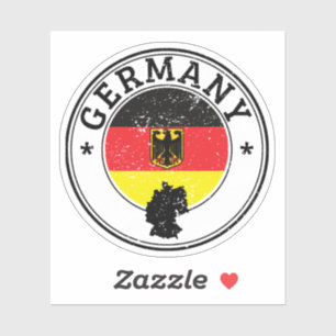 Bandera Redonda De Pegatina De Sello De Alemania P
