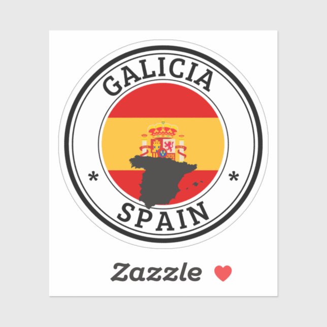 Bandera Redonda De Pegatina De Sello De España Par (Hoja)