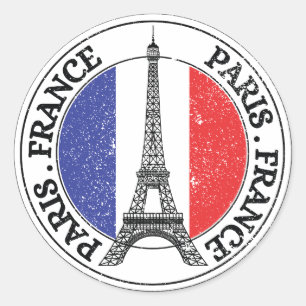 Bandera redonda del Pegatina de focas de Francia e
