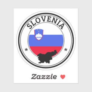 Bandera Redonda Del Pegatina De Sello De Eslovenia