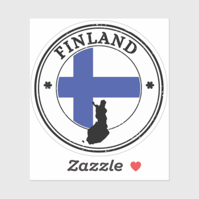 Bandera redonda del Pegatina de sellos de Finlandi (Hoja)