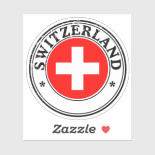 Bandera redonda del Pegatina de sellos de Suiza pa