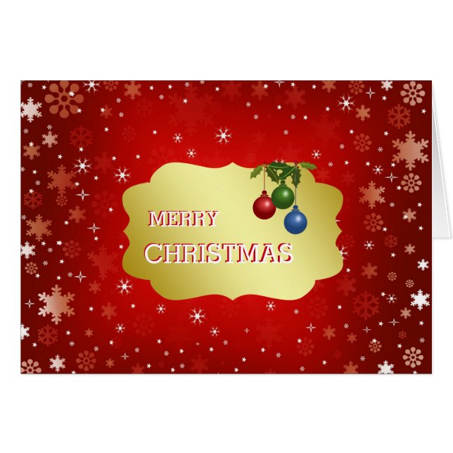 Bandera roja y dorada con bolas casadas con Navida (Anverso (Horizontal))