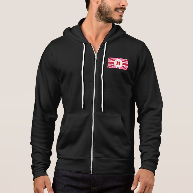 Bandera rosa del Reino Unido Chaqueta sudadera (Anverso)