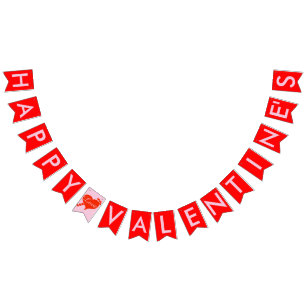 Bandera rosada del empavesado de los corazones