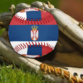 Bandera serbia y bolas de béisbol