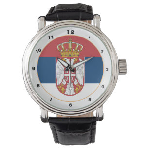 Bandera serbia y reloj de moda/diseño de moda en S