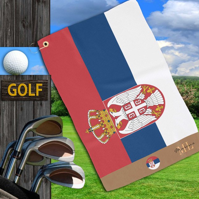 Bandera serbia y toalla de golf monogramada en Ser (Subido por el creador)