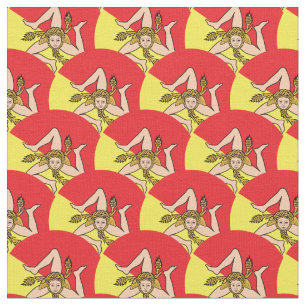 Bandera siciliana y moda siciliana de tela