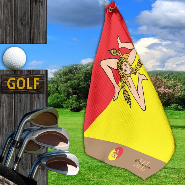 Bandera siciliana y toalla de golf de Sicilia mono (Subido por el creador)