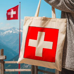 Bandera suiza cuadrada para la bolsa de tocador