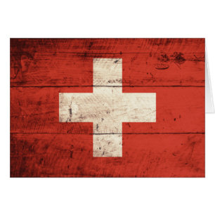 Bandera suiza de madera vieja