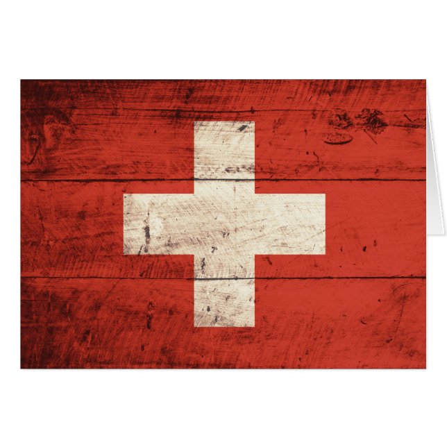 Bandera suiza de madera vieja (Anverso (Horizontal))