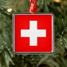 Bandera suiza (Suiza) Ornamento cerámico