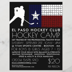 Bandera texana, jugador de hockey, volante publici