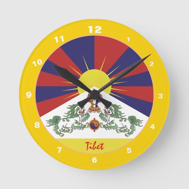 Bandera tibetana, reloj de moda para casa y diseño (Anverso)
