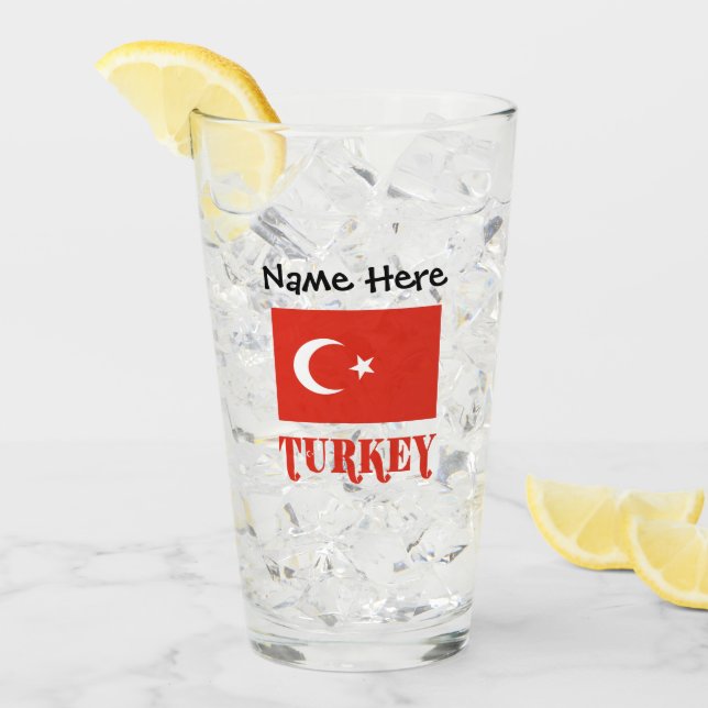 Bandera turca y Turquía personalizada (Anverso (hielo))