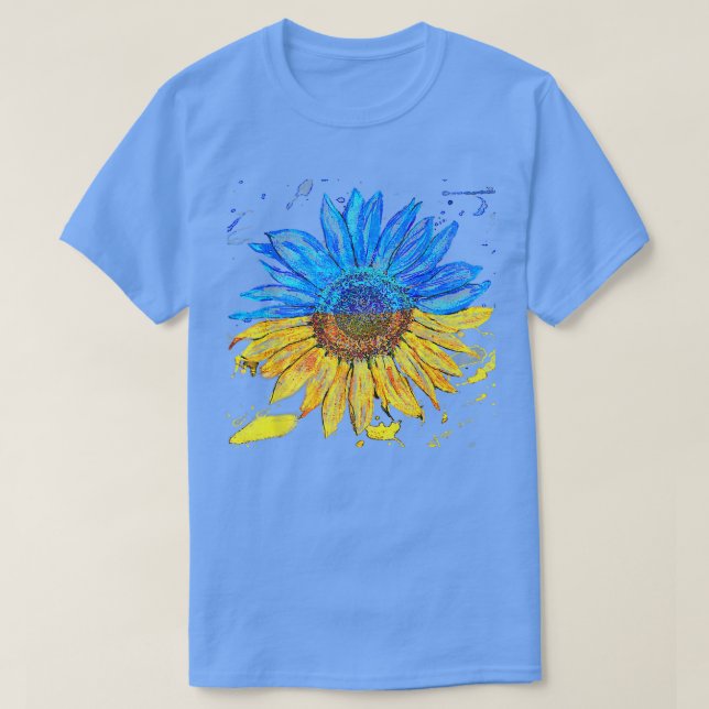 Bandera ucraniana camiseta vintage con girasol (Diseño del anverso)