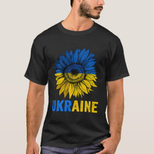 Bandera ucraniana camiseta vintage con girasol