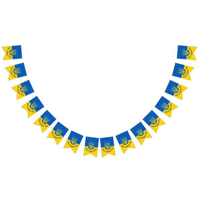 Bandera ucraniana con escudo de armas y texto pers (Todo)